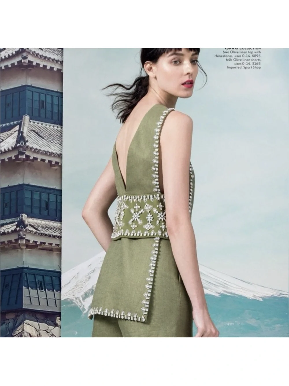 TORY BURCH Rachel Embellished Linen Tabard Tank In Hills $895 6